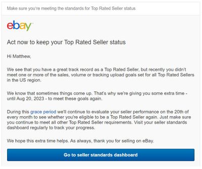 You could lose your Top Rated Seller status if you - The