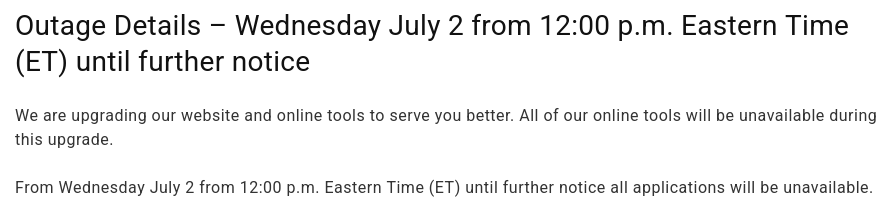Screenshot 2025-07-02 at 14-07-29 Outage Details – Wednesday July 2 from 12 00 p.m. Eastern Time (ET) until further notice Canada Post.png