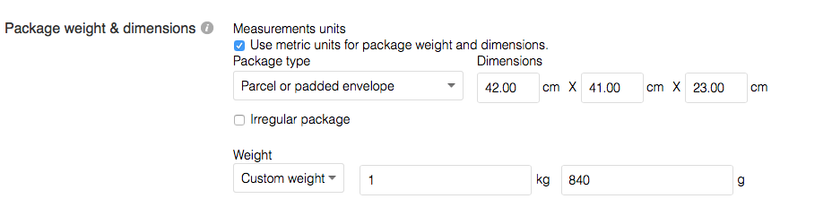 Item Weight and Dimensions