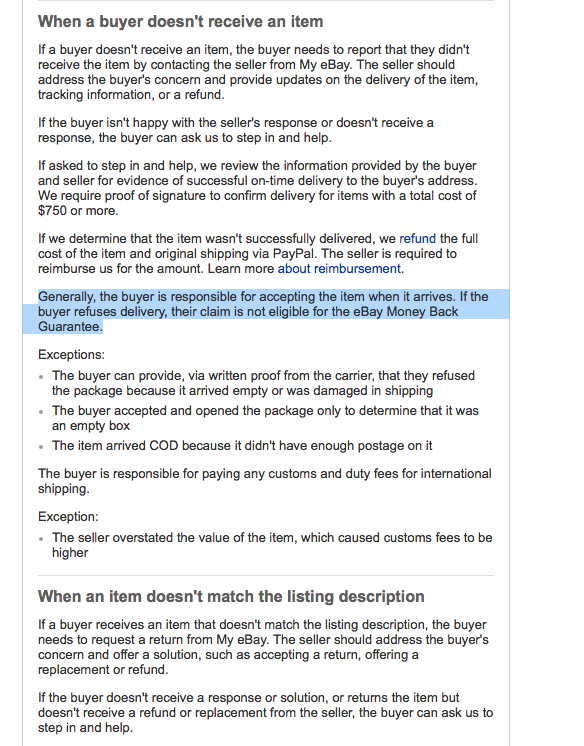 Solved what happens if someone dosnt pick up parcel at t... The eBay