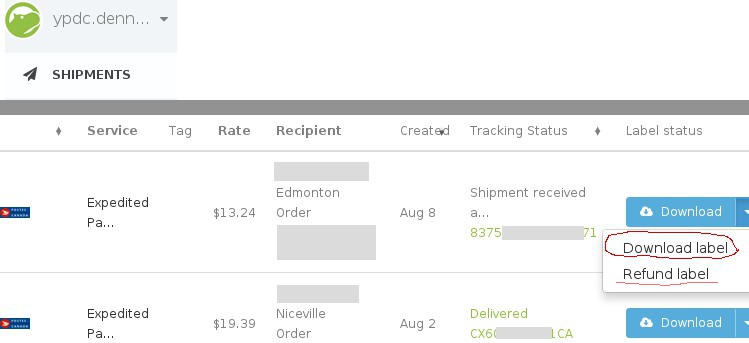 Shippo shipments download-refund.jpg