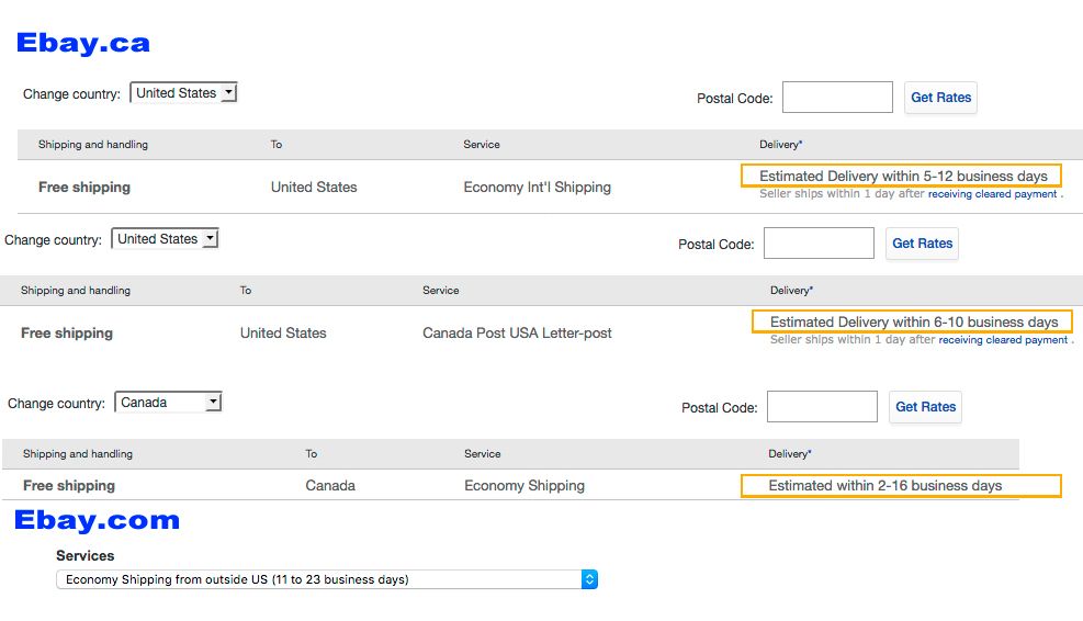 Estimated shipping times Canada to USA how can thi - The  Canada  Community