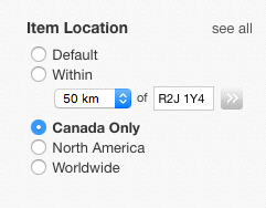 Item Location: Canada Only