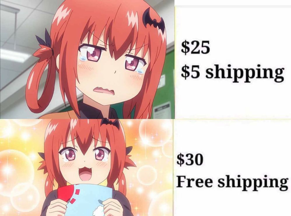 $25+$5 shipping vs $30+"free" shipping