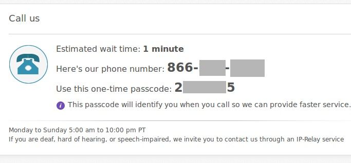 phone number with passcode
