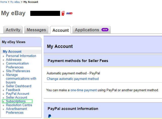 If you go to My eBay>Account choose 'Subscriptions' from the left hand side