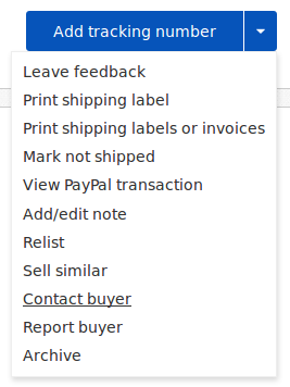dropdown on the order page