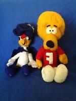 Super Chicken and Fred plushes